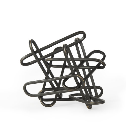 69495 - Henderson 10.4L x 8.3W x 7.7H Black Metal Paperclip Decorative Object