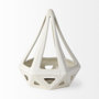 69477 - Hood  7.7L x 7.7W x 9.4H White Geometric Ceramic Object