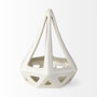 69477 - Hood  7.7L x 7.7W x 9.4H White Geometric Ceramic Object