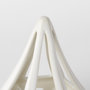 69477 - Hood  7.7L x 7.7W x 9.4H White Geometric Ceramic Object