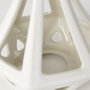 69477 - Hood  7.7L x 7.7W x 9.4H White Geometric Ceramic Object