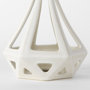 69477 - Hood  7.7L x 7.7W x 9.4H White Geometric Ceramic Object