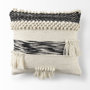68391 - Beardell 18x18 Cream And Black Details With Tassels Pillow Cover 