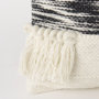68391 - Beardell 18x18 Cream And Black Details With Tassels Pillow Cover 