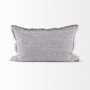 69416 - Thais 13x21 Gray Fabric Fringed Decorative Pillow Cover