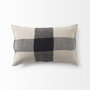 69420 - Raquel 13x21 Beige and Black Fabric Plaid Pillow Cover 
