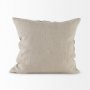 69421 - Raquel 18L x 18W Beige and Black Fabric Plaid Decorative Pillow Cover