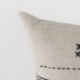 69422 - Thalia 13x21 Black and Beige Fabric Striped w/Fringe Pillow Cover