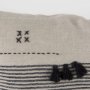 69422 - Thalia 13x21 Black and Beige Fabric Striped w/Fringe Pillow Cover