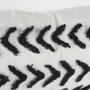 69438 - Kimia 14x26 White/Black Fabric Herringbone w/Fringed Pillow Cover 
