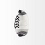 69439 - Kimia 20x20 White/Black Fabric Herringbone w/Fringed Pillow Cover