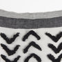 69439 - Kimia 20x20 White/Black Fabric Herringbone w/Fringed Pillow Cover