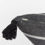 69439 - Kimia 20x20 White/Black Fabric Herringbone w/Fringed Pillow Cover