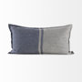69440 - Aubrielle 14x26 Gray and Blue Fabric Color Blocked Pillow Cover