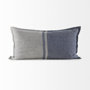 69440 - Aubrielle 14x26 Gray and Blue Fabric Color Blocked Pillow Cover