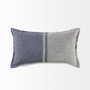 69440 - Aubrielle 14x26 Gray and Blue Fabric Color Blocked Pillow Cover