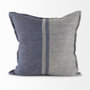 69441 - Aubrielle 20L x 20W Gray and Blue Fabric Color Blocked Pillow Cover 