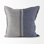 69441 - Aubrielle 20L x 20W Gray and Blue Fabric Color Blocked Pillow Cover 
