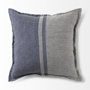 69441 - Aubrielle 20L x 20W Gray and Blue Fabric Color Blocked Pillow Cover 