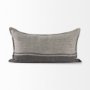 69442 - Zadie 14x26 Light Gray and Dark Gray Fabric Color Blocked Pillow Cover 