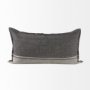 69442 - Zadie 14x26 Light Gray and Dark Gray Fabric Color Blocked Pillow Cover 
