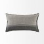 69442 - Zadie 14x26 Light Gray and Dark Gray Fabric Color Blocked Pillow Cover 