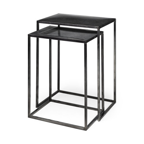 69338 - Kasey (Set of 2) 17.7L x 12.6W x 24.4H Galvanized Metal Nesting Accent Tables
