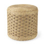 69580 - Michelle 17.7L x 17.7W x 17.7H Light Brown Woven Seagrass Round Pouf 