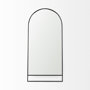 69536 - Sadie 36.0L x 2.0W x 76.0H Black Metal Rounded Arch Floor Mirror