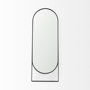 69538 - Sadie 28.0L x 2.0W x 78.0H Black Metal Rounded Arch Floor Mirror 