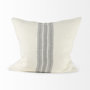 68871 - Patrice 22x22 Cream With Gray Stripes Pillow Cover