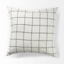68875 - Suzanne 22 x 22 White/Black Square Pattern Pillow Cover 