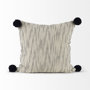 68889 - Krystal 20x20 Cream/Blue Pom Pom Pillow Cover