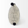 68889 - Krystal 20x20 Cream/Blue Pom Pom Pillow Cover