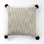68889 - Krystal 20x20 Cream/Blue Pom Pom Pillow Cover