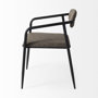67617 - Langston Brown Faux-Leather Seat Black Iron Frame Dining Chair