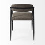67617 - Langston Brown Faux-Leather Seat Black Iron Frame Dining Chair
