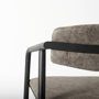 67617 - Langston Brown Faux-Leather Seat Black Iron Frame Dining Chair