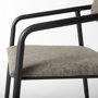 67617 - Langston Brown Faux-Leather Seat Black Iron Frame Dining Chair