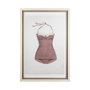 13925 - Swimsuit Pink by Mercana Studio a Hand Embellished Textured Framed Art Print Matted under Glass