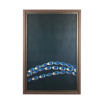 13926 - Sitting Boats by Mercana Studio a Hand Embellished Textured Framed Photo Art Print Matted under Glas