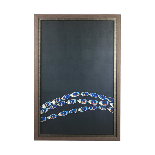 13926 - Sitting Boats by Mercana Studio a Hand Embellished Textured Framed Photo Art Print Matted under Glas