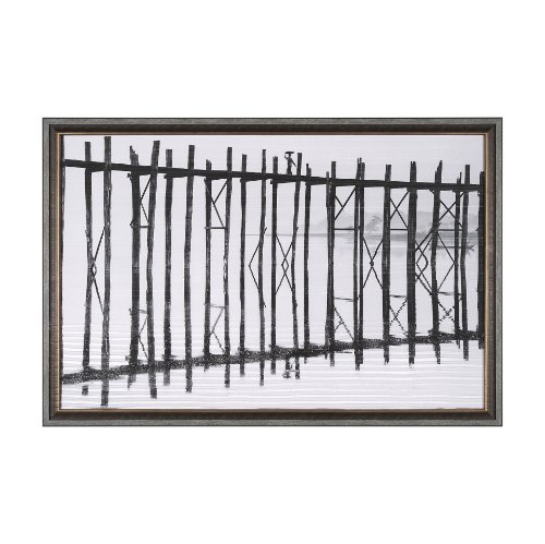 13930 - U Bein Bridge by Mercana Studio a Hand Embellished Textured Framed Photo Art Print Matted under Glas