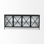 69266 - Aurelia 79.0L x 16.0W x 33.0H Black and White Metal Four Door Glass Cabinet 