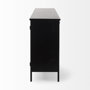 69266 - Aurelia 79.0L x 16.0W x 33.0H Black and White Metal Four Door Glass Cabinet 