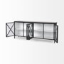 69266 - Aurelia 79.0L x 16.0W x 33.0H Black and White Metal Four Door Glass Cabinet 