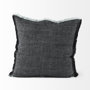 69437 - Malia 20x20 Black and Teal Fabric Fringed Pillow Cover