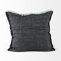 69437 - Malia 20x20 Black and Teal Fabric Fringed Pillow Cover