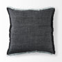 69437 - Malia 20x20 Black and Teal Fabric Fringed Pillow Cover