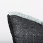 69437 - Malia 20x20 Black and Teal Fabric Fringed Pillow Cover